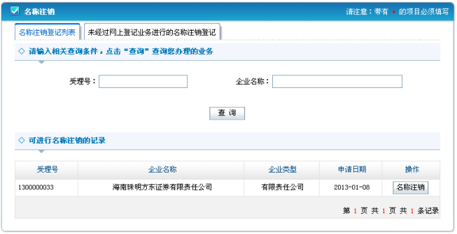 名稱注銷登記