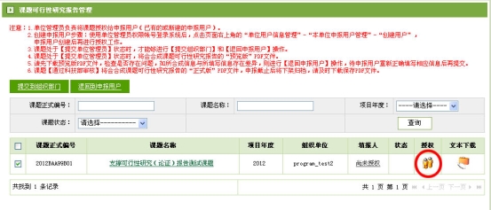 課題可行性研究（論證）報告授權(quán)（1）