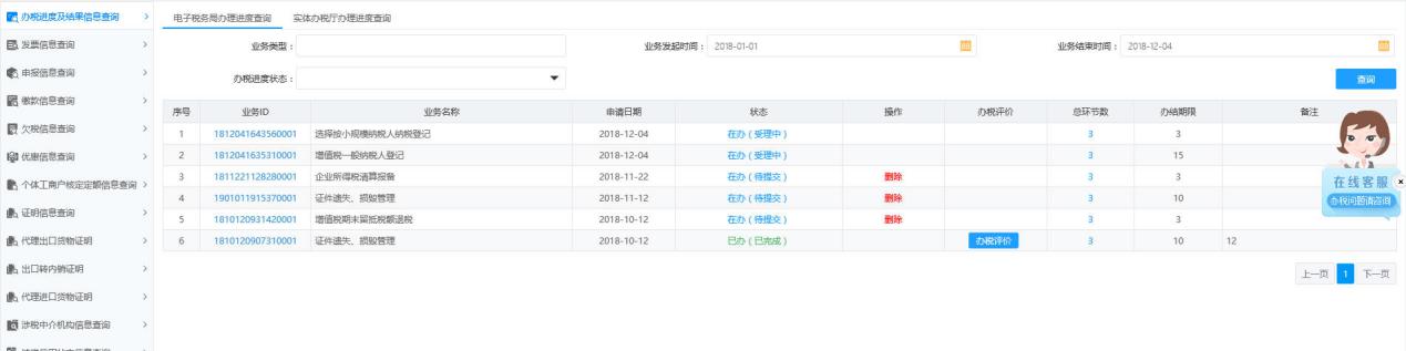 河南省電子稅務(wù)局辦稅進(jìn)度及結(jié)果信息查詢(xún)