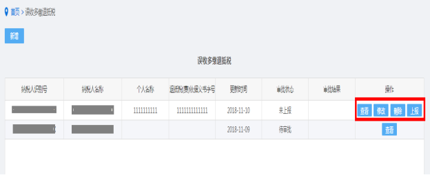 可操作業(yè)務“查看、修改、刪除、上報”