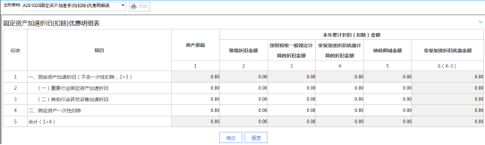 打開附表《A201020固定資產(chǎn)加速折舊(扣除)優(yōu)惠明細表》錄入數(shù)據(jù)