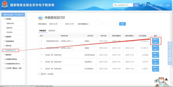 申報(bào)查詢及打印