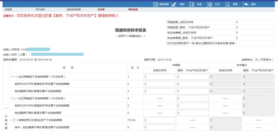 按需填寫附列資料和減免稅明細表