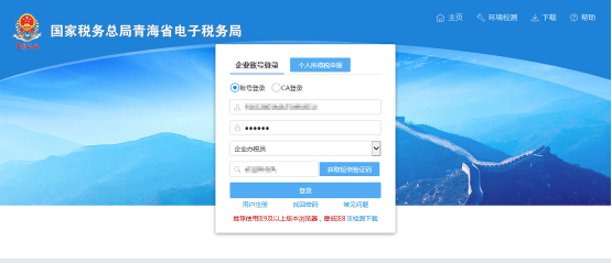 登錄青海省電子稅務局