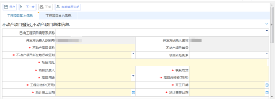 填寫不動產項目報告信息