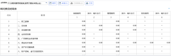 錄入附表期間費(fèi)用明細(xì)表