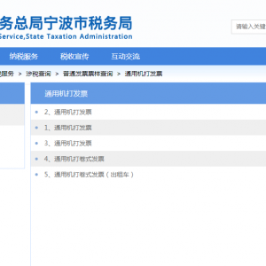 寧波市電子稅務(wù)局普通發(fā)票票樣查詢操作流程說(shuō)明