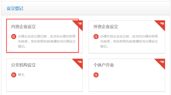 內(nèi)資設(shè)立登記