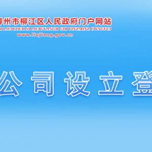 柳州市柳江區(qū)公司設立登記操作指南