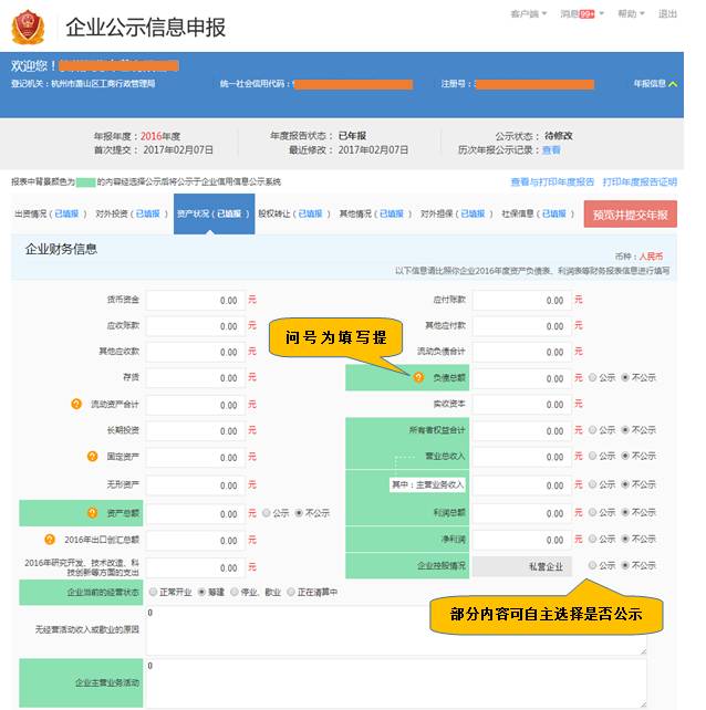 企業(yè)年報財務(wù)信息