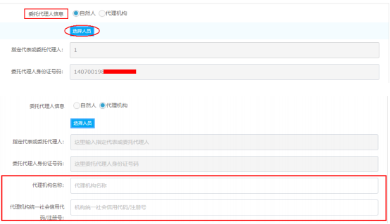 委托代理人信息