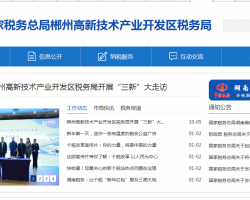 郴州高新技術(shù)產(chǎn)業(yè)開發(fā)區(qū)稅